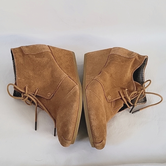 TOMS Tab Suede Lace-Up Wedge Boot Bootie Size 11 - Picture 12 of 14
